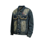 Washed Embroidered Casual Jacket
