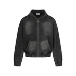 워시드 블랙 디스트레스드 커플 재킷