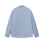 Embroidered plaid long-sleeved shirt