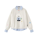 Bear embroidered two-piece sweatshirt