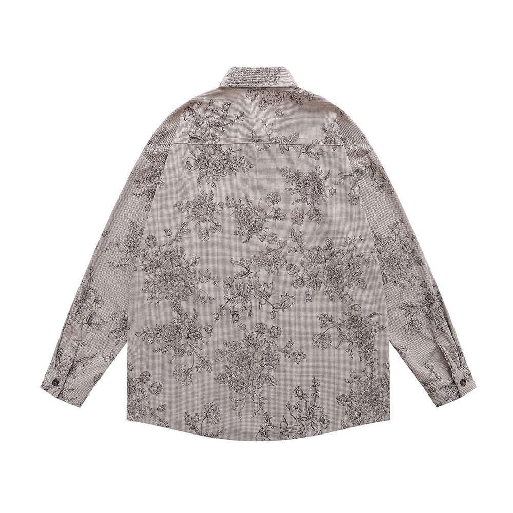 Floral Tie Long Sleeve Shirt