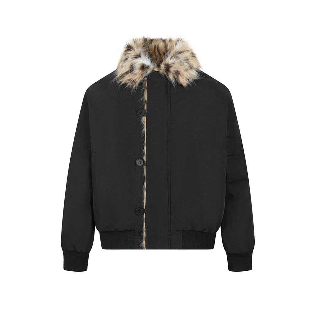 Patchwork cotton-padded jacket