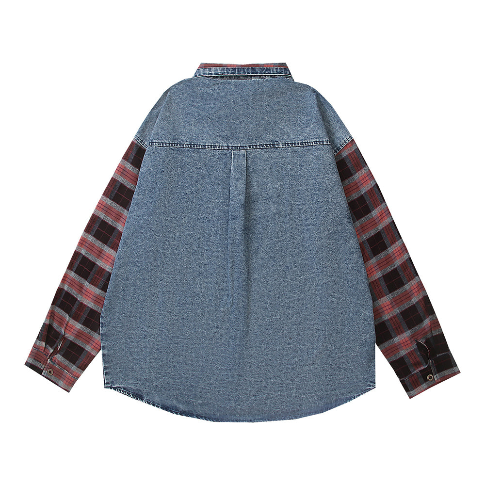 빈티지 패치워크 데님 재킷