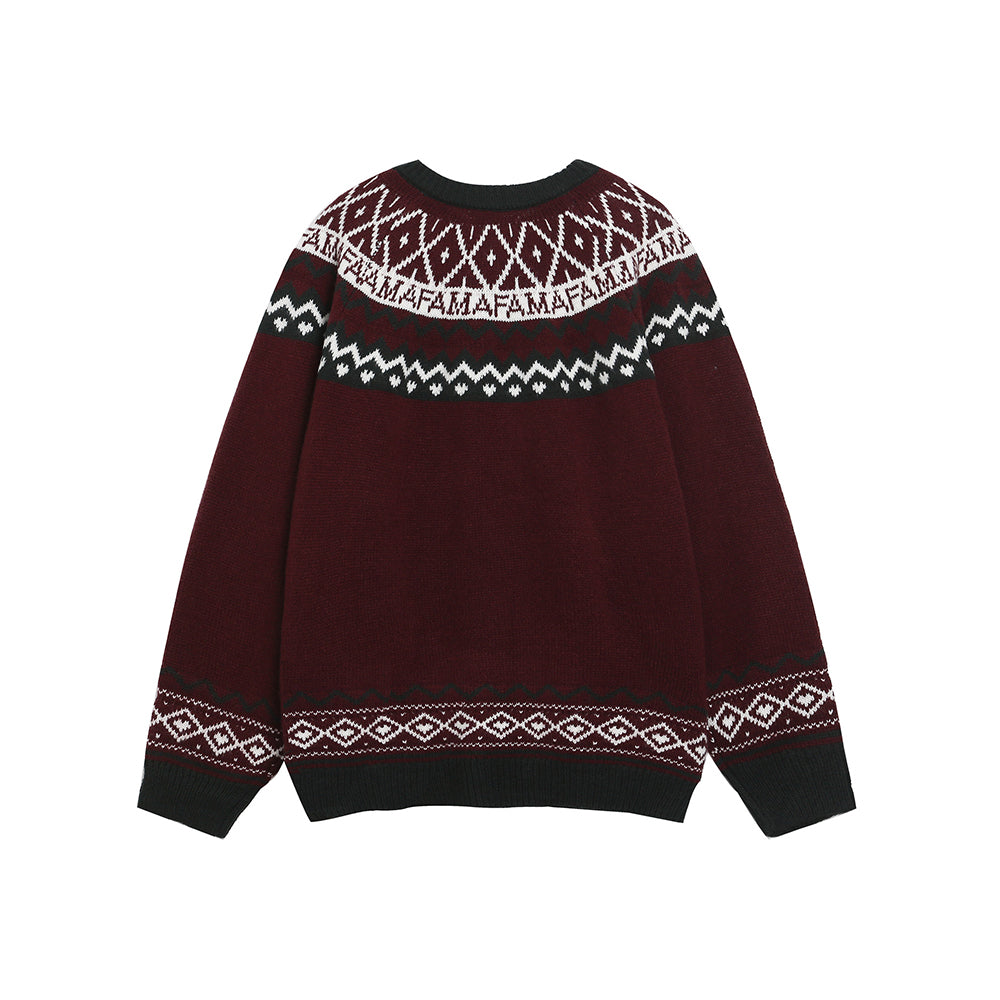 Vintage jacquard cardigan sweater