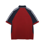 레트로 콘트라스트 폴로 반소매