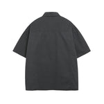 Embroidered zip-up short-sleeved shirt