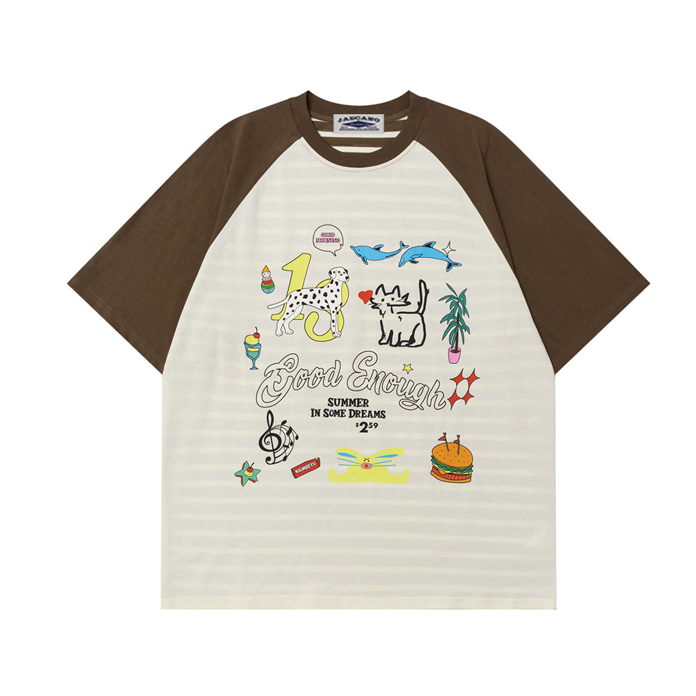 대비되는 컬러의 귀여운 반팔