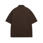 Embroidered zip-up short-sleeved shirt