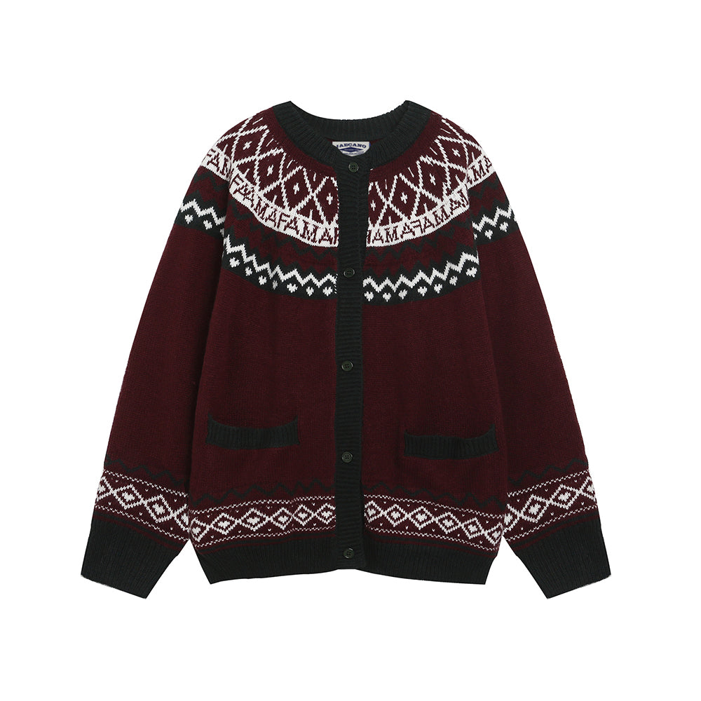 Vintage jacquard cardigan sweater