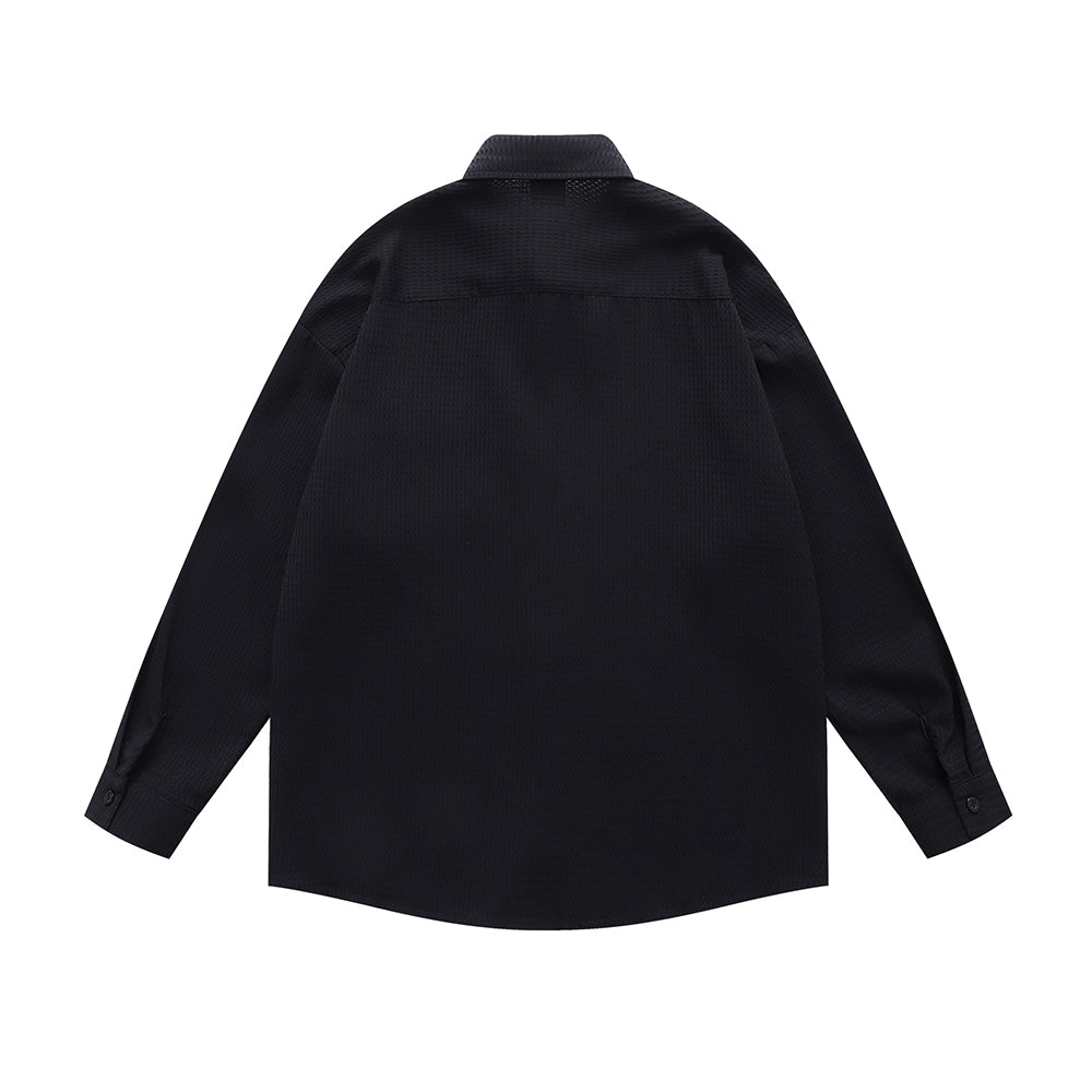 Floral embroidered long-sleeved shirt