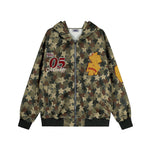 Camouflage hooded sweatshirt jacket