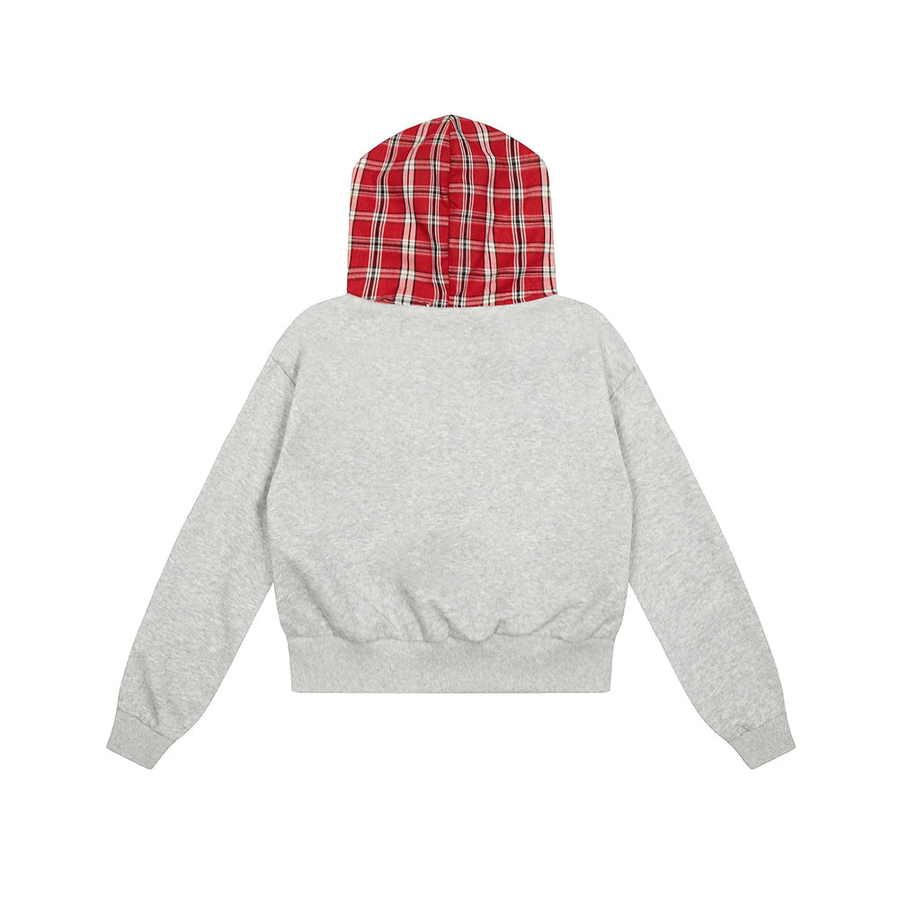 Retro hooded sweatshirt jacket