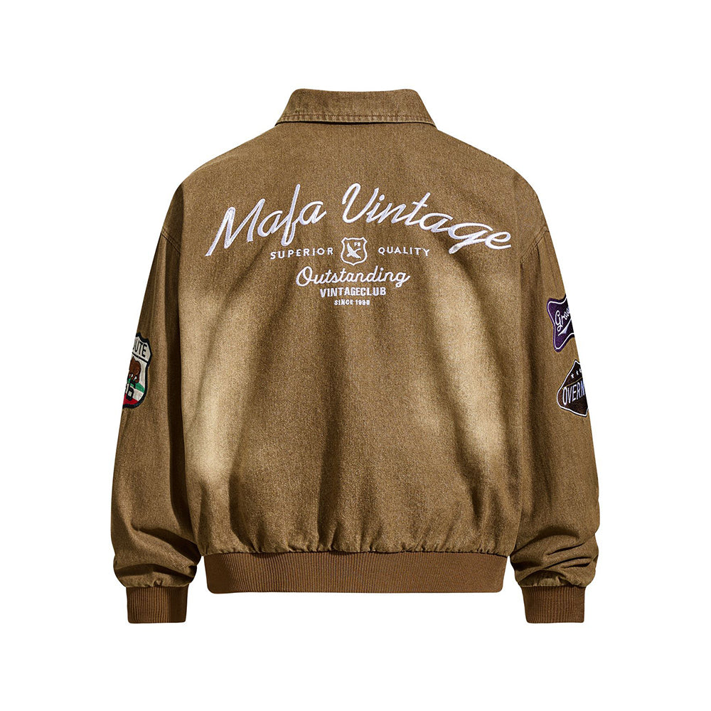 빈티지 자수 칼라 코트