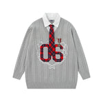 刺綉假兩件毛衣