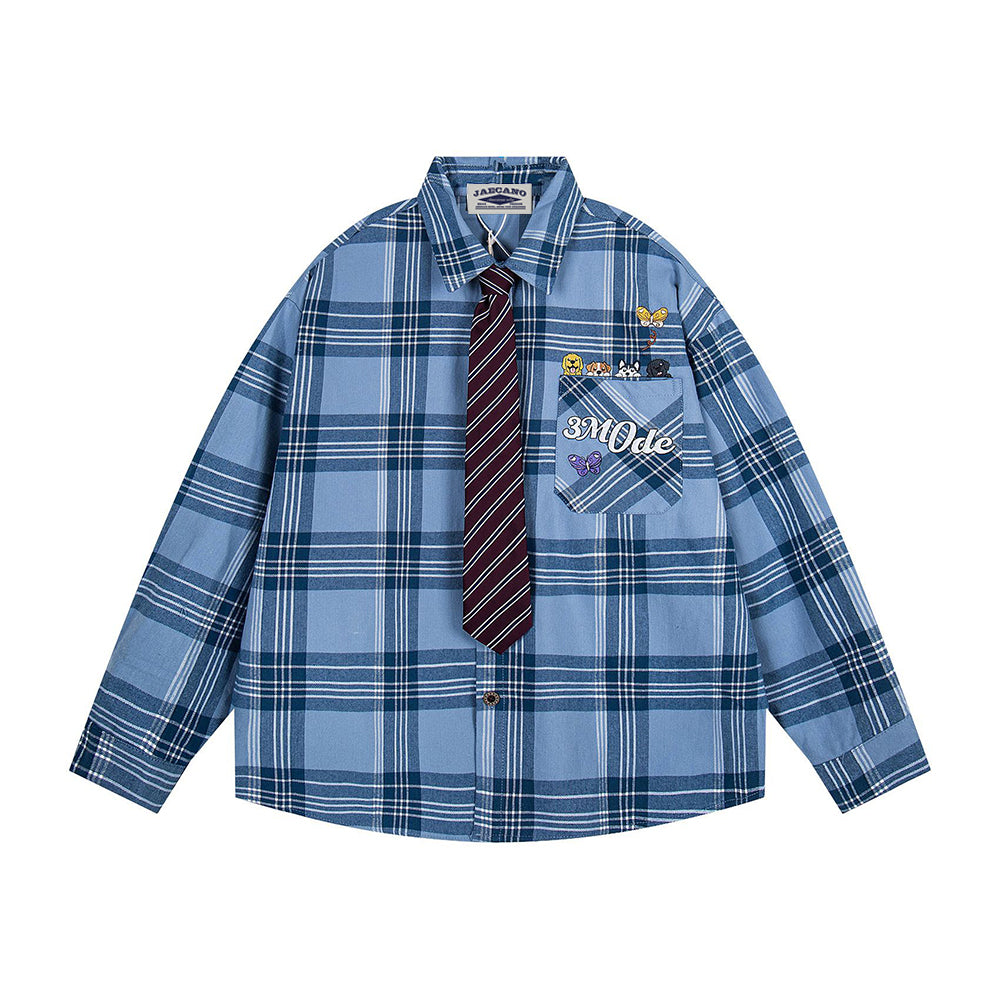 엿보는 강아지 긴팔 셔츠