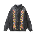 꽃 자수 데님 재킷