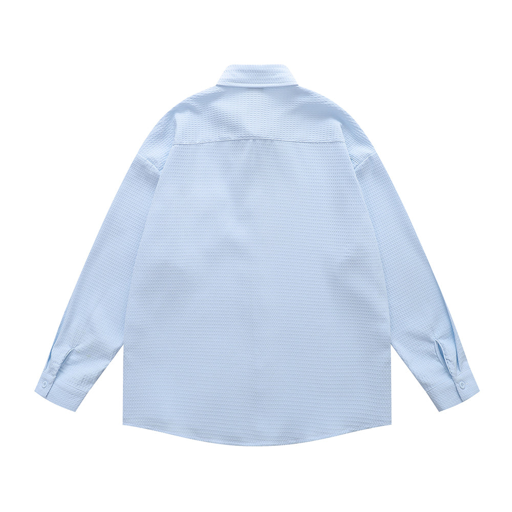 Floral embroidered long-sleeved shirt