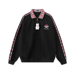 embroidered paneled lapel jacket