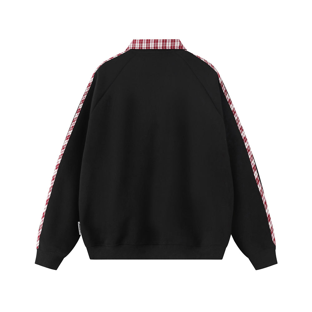 embroidered paneled lapel jacket