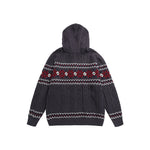 jacquard hooded sweater