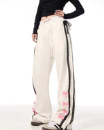 Cute embroidered casual trousers