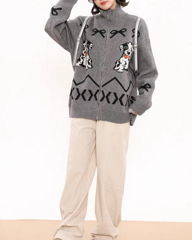 Fun dog cardigan sweater