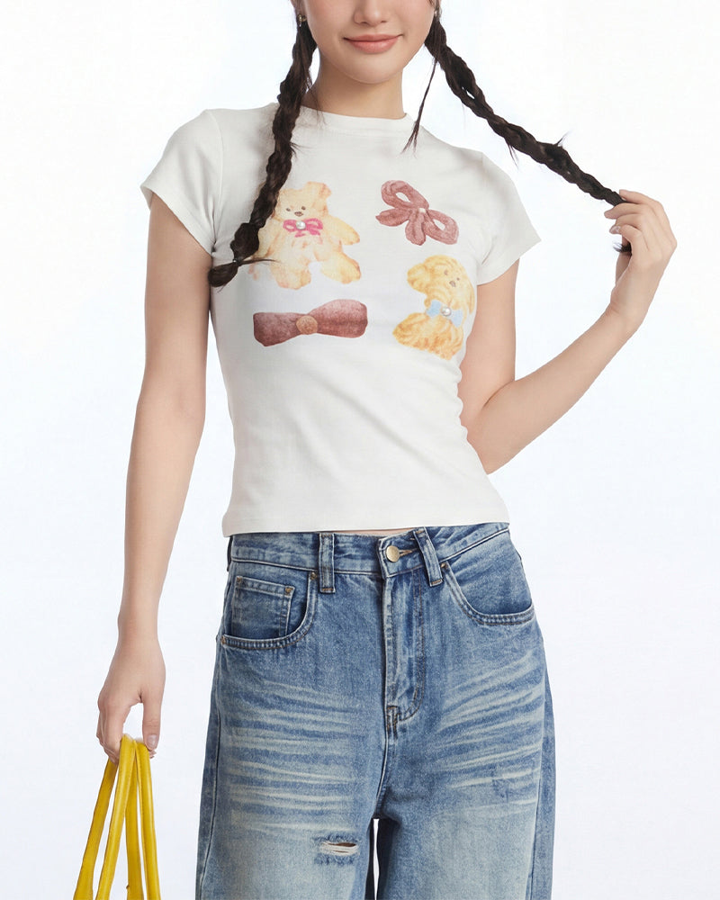スリムフィット ベア 半袖Tシャツ