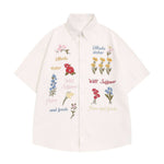 美式復古刺綉卡通襯衫