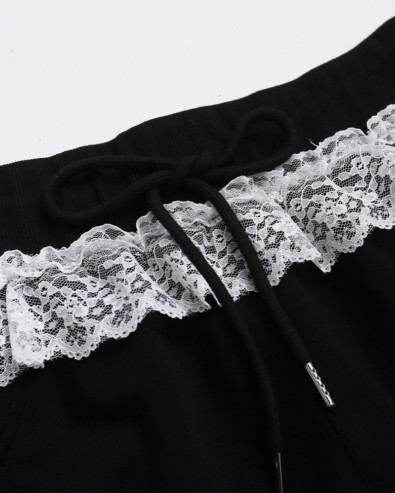 蕾絲花邊休閑短褲