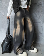 loose denim trousers