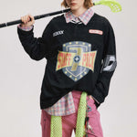 retro printed long sleeve sweatshirt