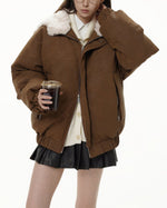 Retro hooded fur coat