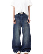 寬鬆簡約牛仔長褲