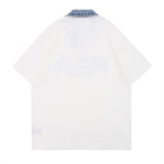 아메리칸 레트로 라펠 지퍼 반소매