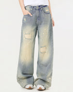 Ripped straight jeans