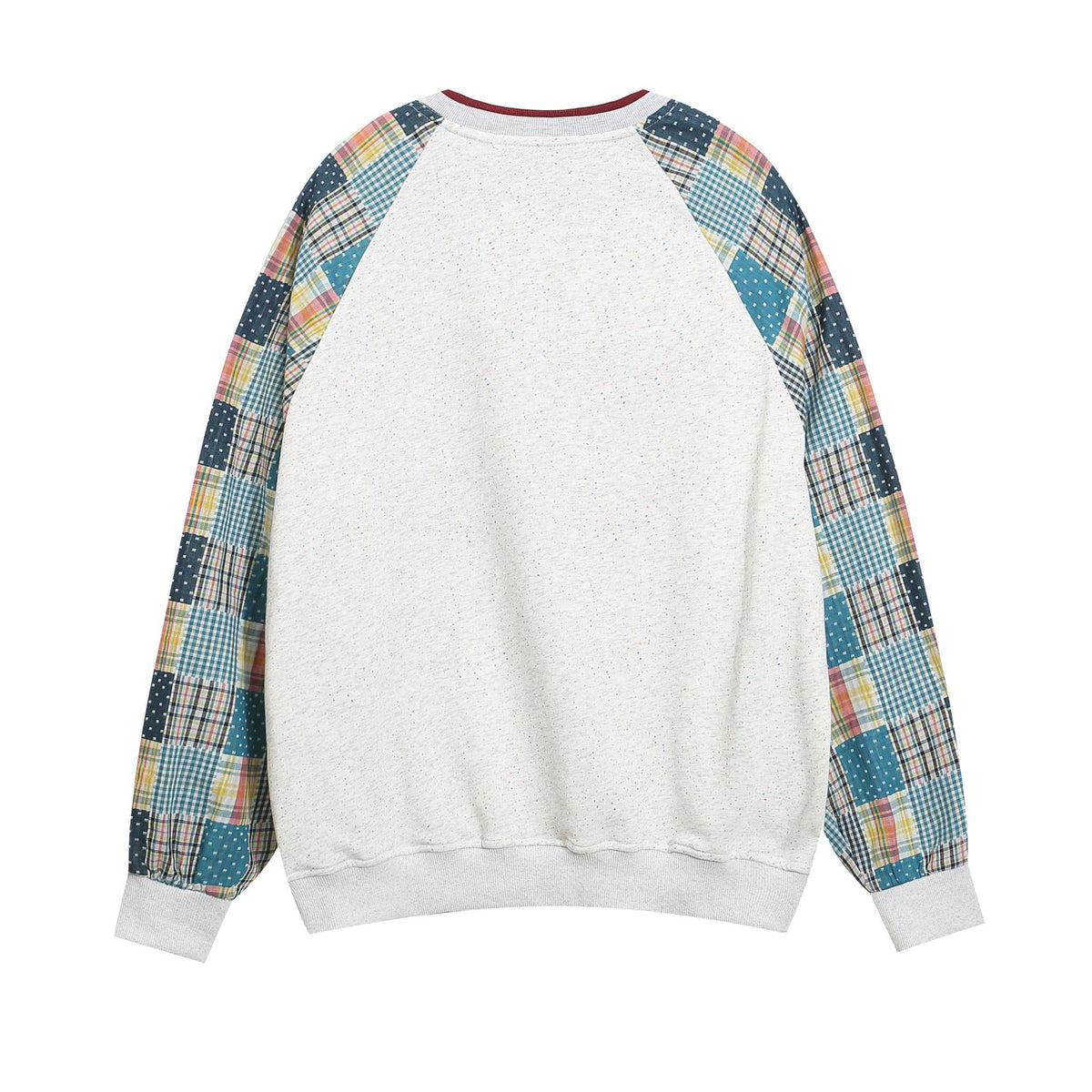 Retro raglan sleeves fun embroidered sweatshirt