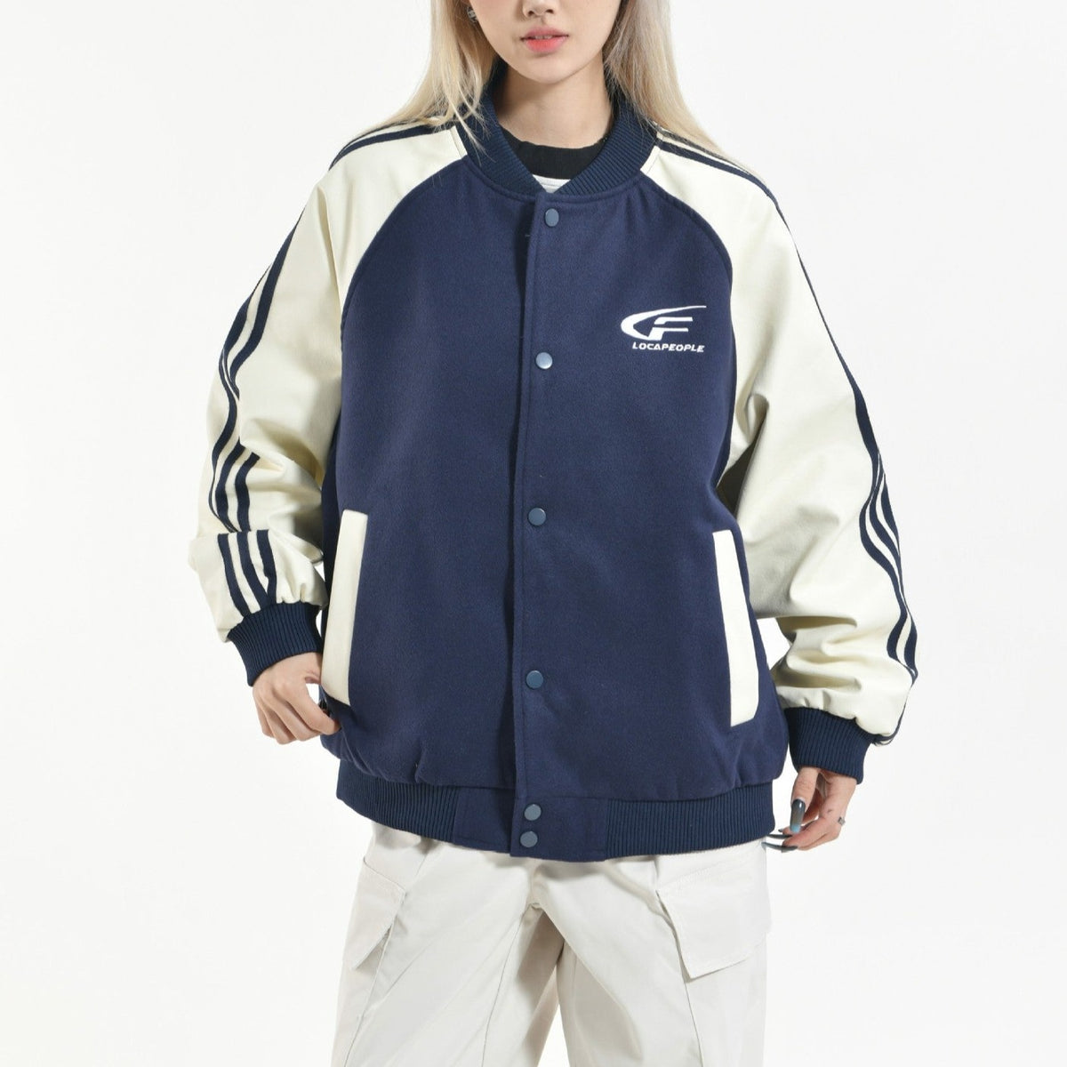 American retro embroidered baseball jacket 