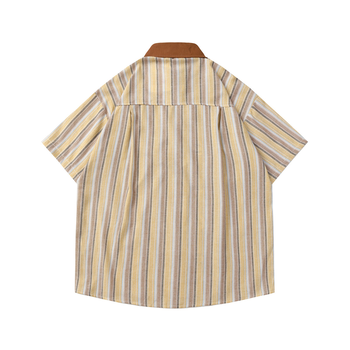 Retro striped patchwork embroidered shirt