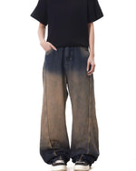Heavy gradient denim trousers