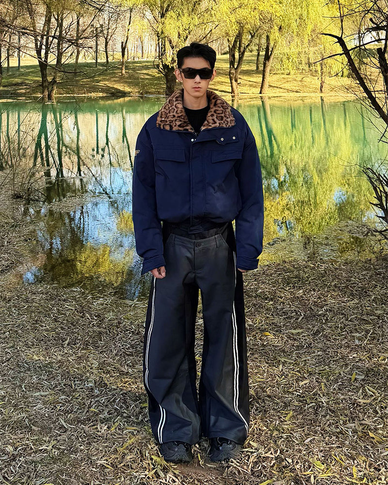 Faux two-piece casual trousers