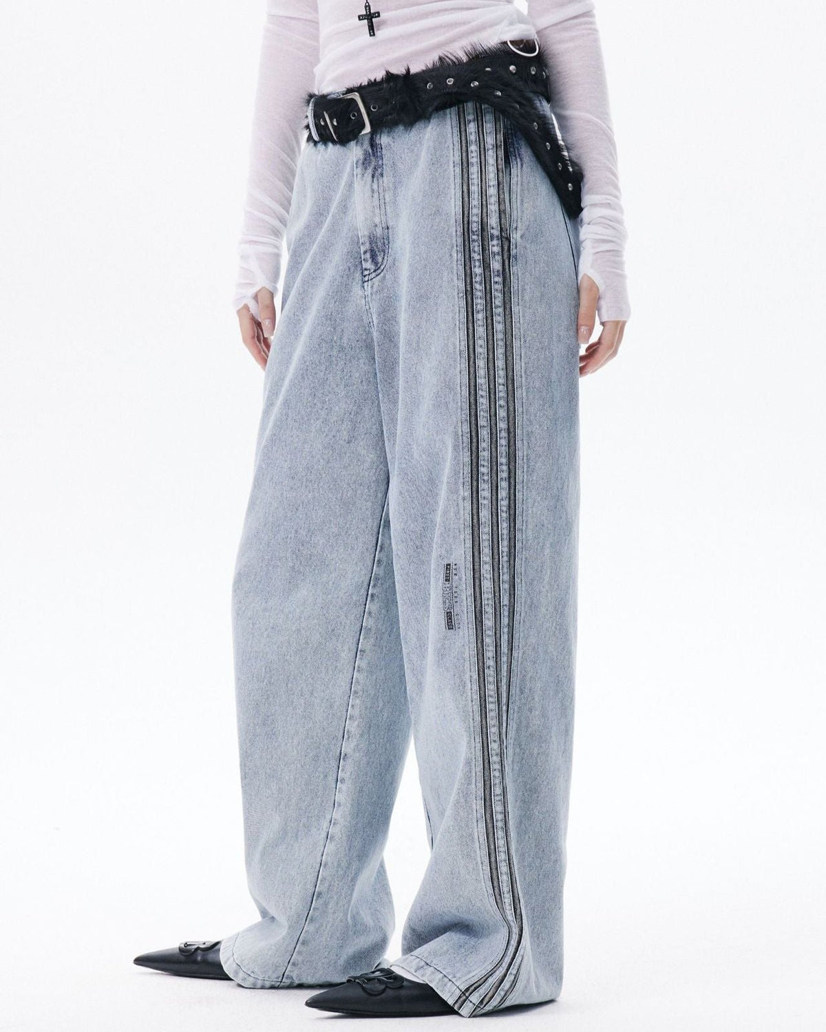 Retro versatile denim trousers