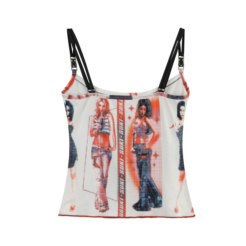 Retro Character Print Suspenders (Women's)