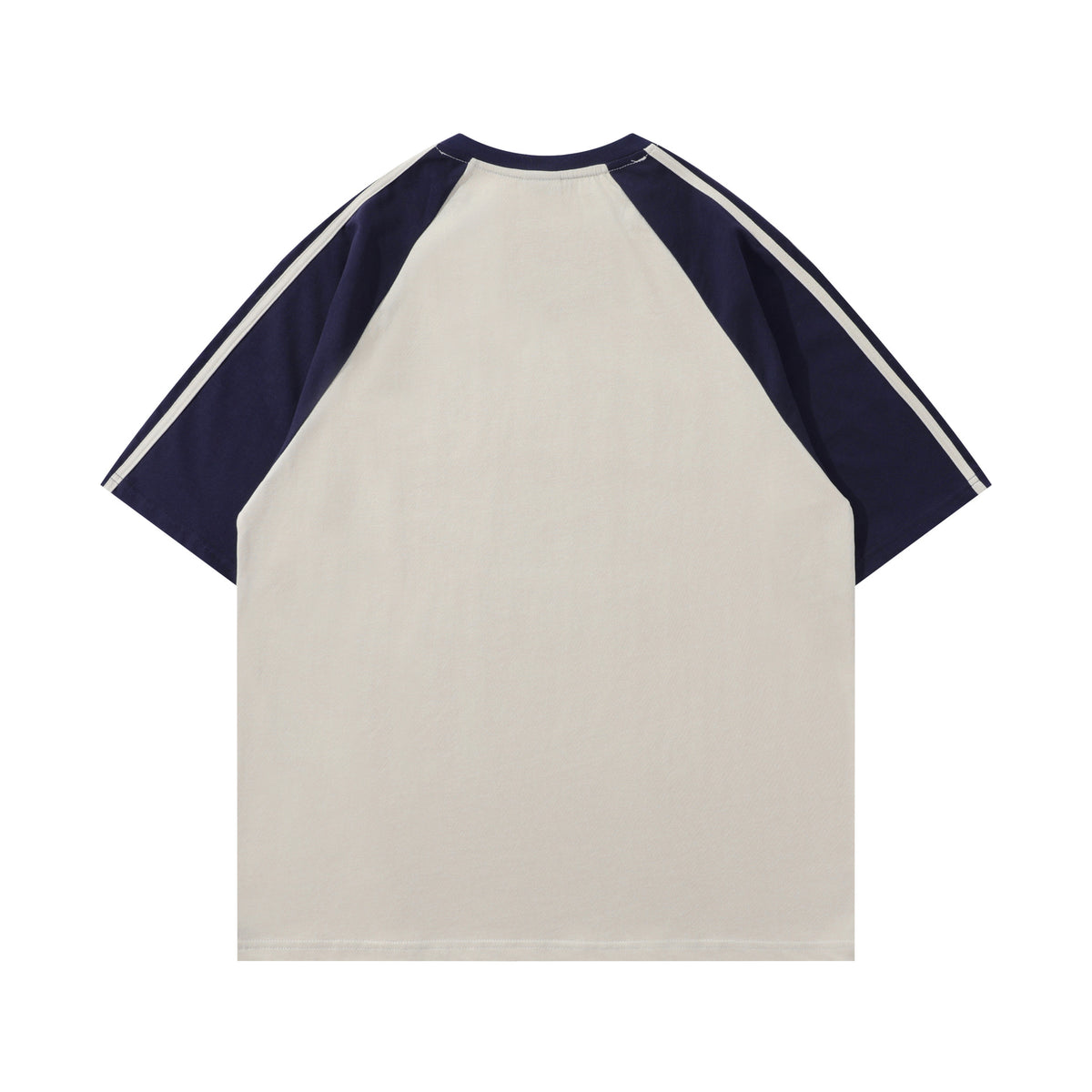 American retro raglan sleeves with contrasting color short sleeves