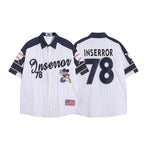 American retro vertical striped baseball shirt