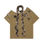 Retro off-shoulder short sleeves