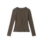 라운드넥, 슬림핏, 긴팔 상의 (여성용)