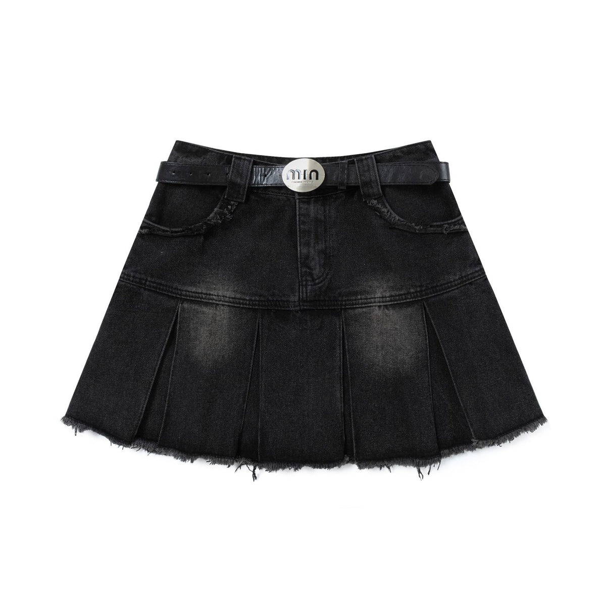 American retro denim skirt with belt (women's)