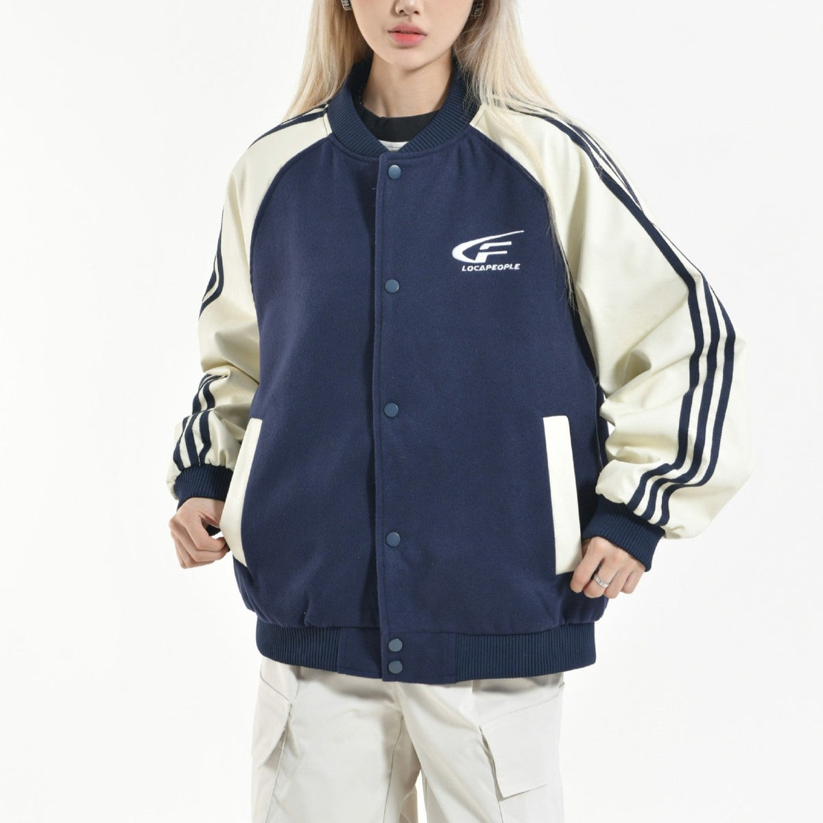 American retro embroidered baseball jacket 