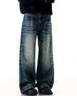 Washed straight jeans