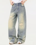 Ripped straight jeans